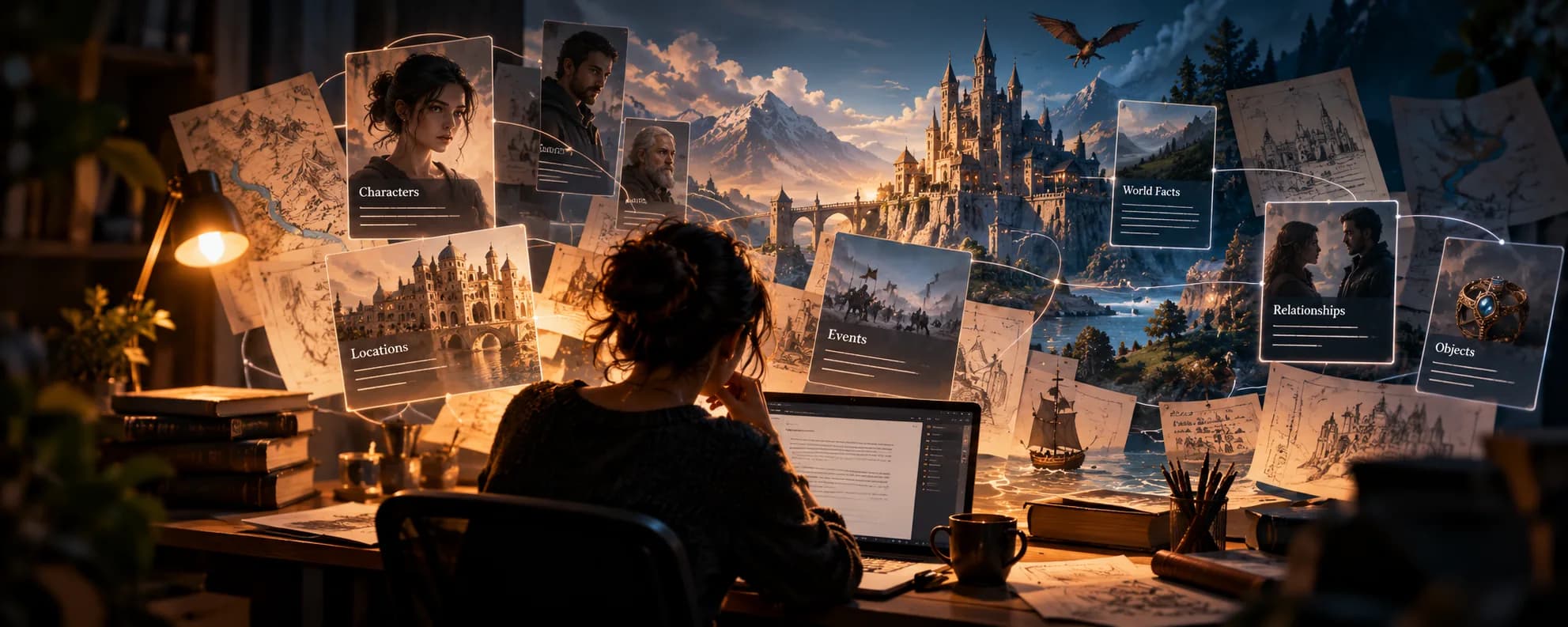 The Beginning of Story Worlds in Lines